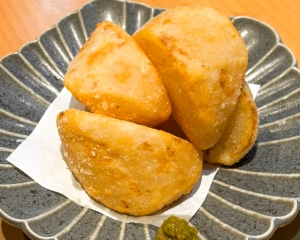 貝出汁の大根唐揚げ